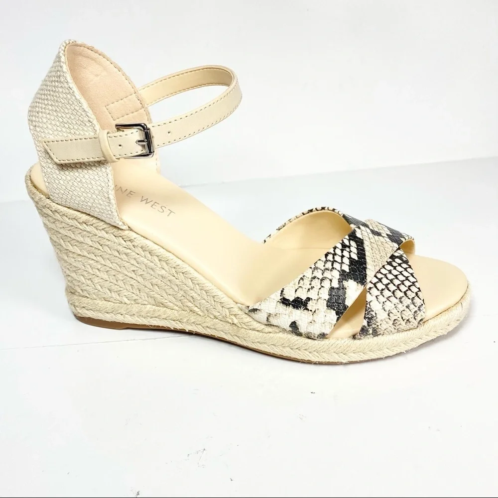 Nine West‎ JoyDyn8 Espadrille Sandals Snake Prints
